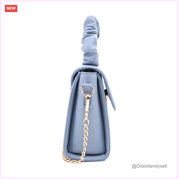 Mini Vegan Leather Crossbody Bag with Detachable Chain Strap - Picture 2 of 7